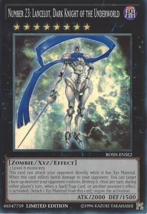 Number 23: Lancelot, Dark Knight of the Underworld trading card from Breakers of Shadow Number 23: Lancelot, Dark Knight of the Underworld - Breakers of Shadow YuGiOh trading card