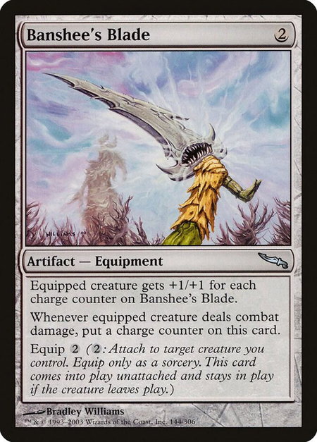 Banshee's Blade - Mirrodin Magic: The Gathering trading card