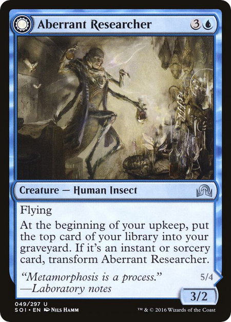 Aberrant Researcher trading card from Shadows over Innistrad Aberrant Researcher - Shadows over Innistrad Magic: The Gathering trading card