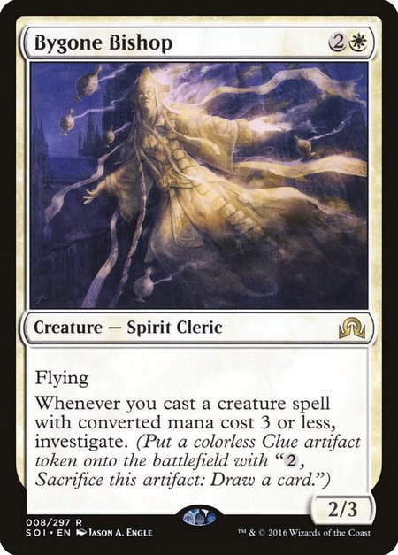 Bygone Bishop trading card from Shadows over Innistrad Bygone Bishop - Shadows over Innistrad Magic: The Gathering trading card