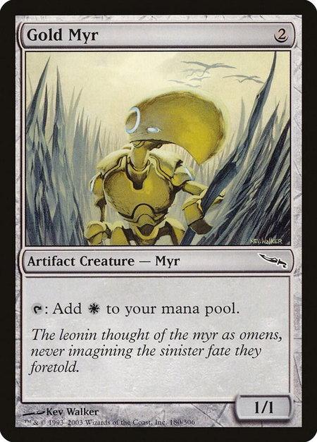 Gold Myr - Mirrodin Magic: The Gathering trading card
