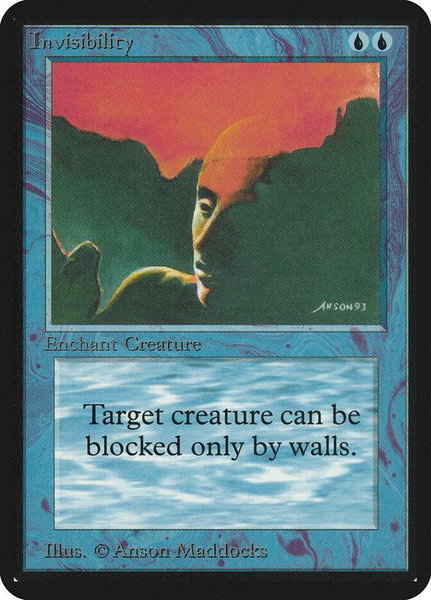 Invisibility trading card from Alpha Edition Invisibility - Alpha Edition Magic: The Gathering trading card