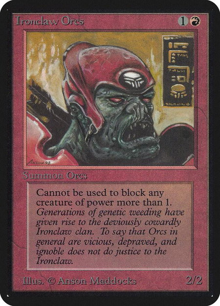 Ironclaw Orcs - Alpha Edition Magic: The Gathering trading card