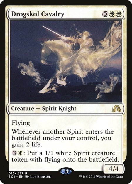 Drogskol Cavalry trading card from Shadows over Innistrad Drogskol Cavalry - Shadows over Innistrad Magic: The Gathering trading card