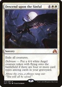 Descend upon the Sinful - Shadows over Innistrad (SOI) #13 - Mythic Rare Magic: The Gathering Trading Card