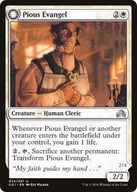 Pious Evangel - Shadows over Innistrad (SOI) #34 - Uncommon Magic: The Gathering Trading Card
