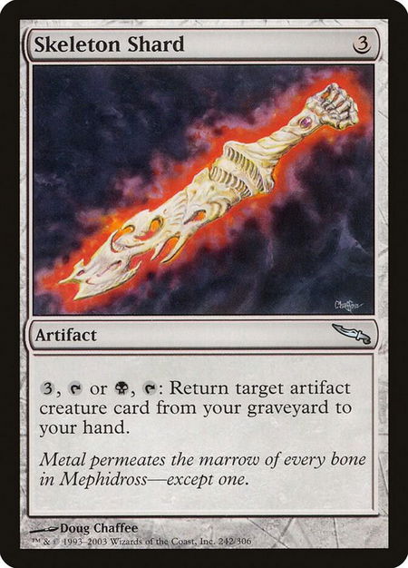 Skeleton Shard trading card from Mirrodin Skeleton Shard - Mirrodin Magic: The Gathering trading card