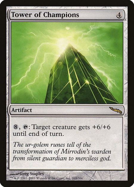 Tower of Champions - Mirrodin Magic: The Gathering trading card