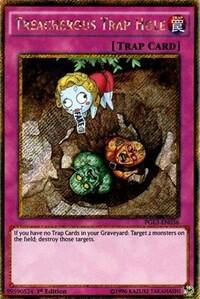 Treacherous Trap Hole - Premium Gold: Infinite Gold (PG3) #PGL3-EN036 - Secret Rare YuGiOh Trading Card