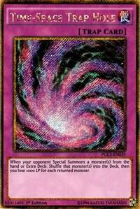 Time-Space Trap Hole trading card from Premium Gold: Infinite Gold Time-Space Trap Hole - Premium Gold: Infinite Gold YuGiOh trading card