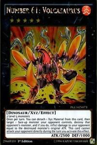 Number 61: Volcasaurus - Premium Gold: Infinite Gold (PG3) #PGL3-EN073 - Rare YuGiOh Trading Card