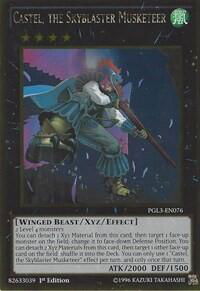 Castel, the Skyblaster Musketeer - Premium Gold: Infinite Gold (PG3) #PGL3-EN076 - Rare YuGiOh Trading Card