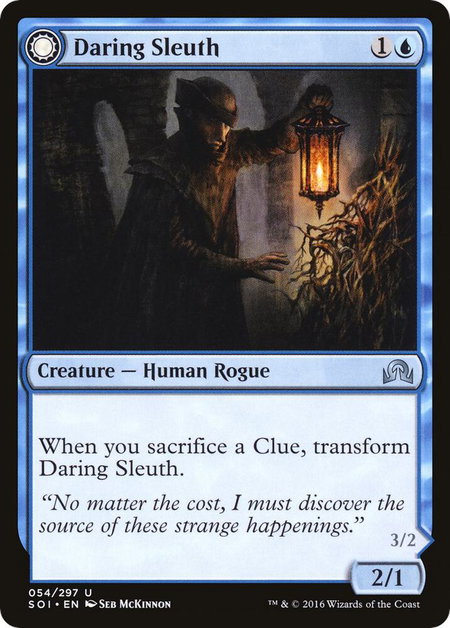 Daring Sleuth trading card from Shadows over Innistrad Daring Sleuth - Shadows over Innistrad Magic: The Gathering trading card