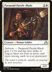 Paranoid Parish-Blade - Shadows over Innistrad (SOI) #33 - Uncommon Magic: The Gathering Trading Card
