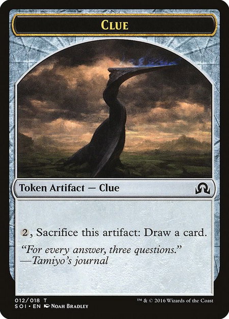 Clue Token (012) trading card from Shadows over Innistrad Clue Token (012) - Shadows over Innistrad Magic: The Gathering trading card
