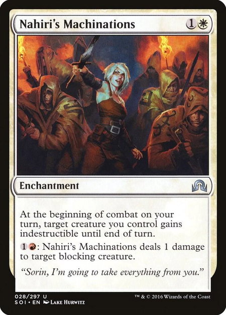 Nahiri's Machinations trading card from Shadows over Innistrad Nahiri's Machinations - Shadows over Innistrad Magic: The Gathering trading card