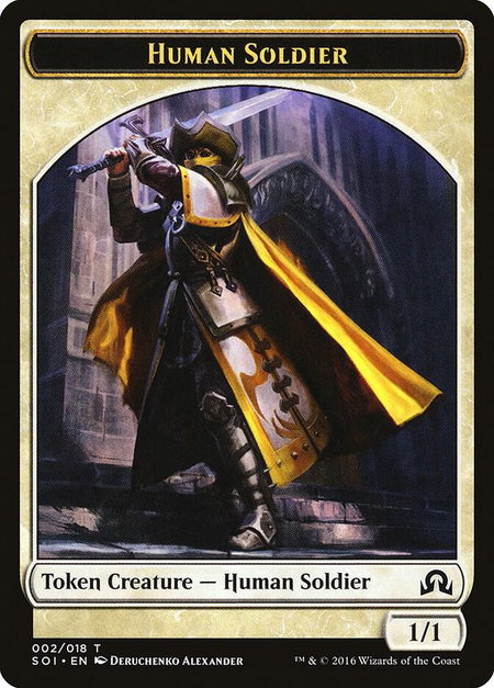 Human Soldier Token - Shadows over Innistrad Magic: The Gathering trading card
