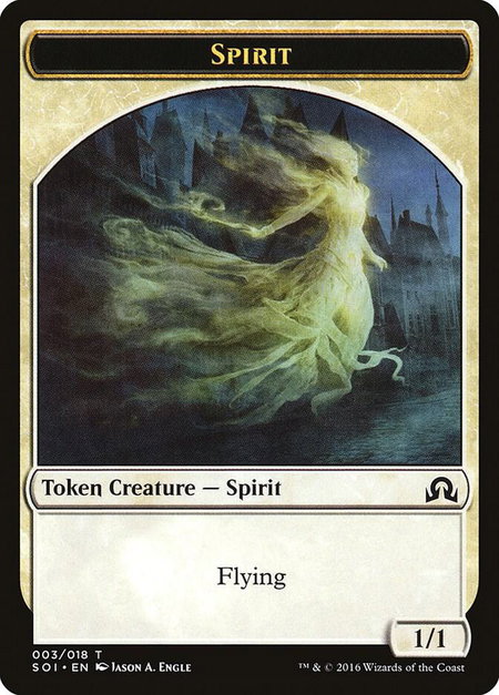 Spirit Token trading card from Shadows over Innistrad Spirit Token - Shadows over Innistrad Magic: The Gathering trading card