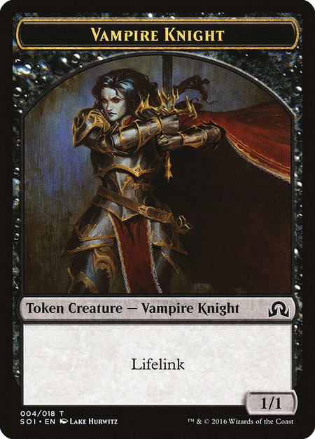 Vampire Knight Token trading card from Shadows over Innistrad Vampire Knight Token - Shadows over Innistrad Magic: The Gathering trading card