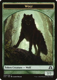Wolf Token - Shadows over Innistrad (SOI) #9 - Token Magic: The Gathering Trading Card