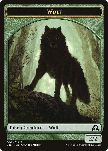 Wolf Token trading card from Shadows over Innistrad Wolf Token - Shadows over Innistrad Magic: The Gathering trading card
