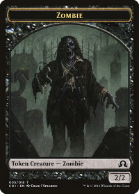 Zombie Token - Shadows over Innistrad (SOI) #5 - Token Magic: The Gathering Trading Card