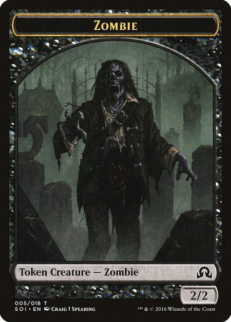 Zombie Token trading card from Shadows over Innistrad Zombie Token - Shadows over Innistrad Magic: The Gathering trading card