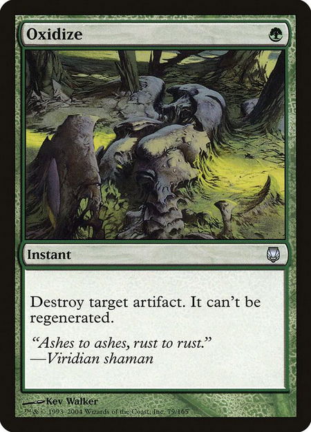Oxidize trading card from Darksteel Oxidize - Darksteel Magic: The Gathering trading card