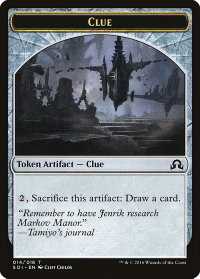 Clue Token (014) - Shadows over Innistrad (SOI) #14 - Token Magic: The Gathering Trading Card