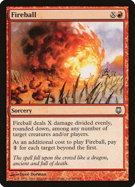Fireball trading card from Darksteel Fireball - Darksteel Magic: The Gathering trading card