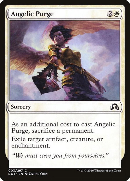 Angelic Purge trading card from Shadows over Innistrad Angelic Purge - Shadows over Innistrad Magic: The Gathering trading card