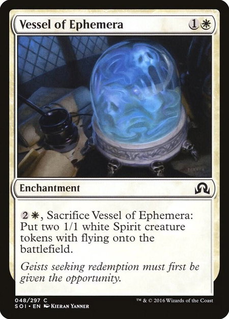 Vessel of Ephemera trading card from Shadows over Innistrad Vessel of Ephemera - Shadows over Innistrad Magic: The Gathering trading card