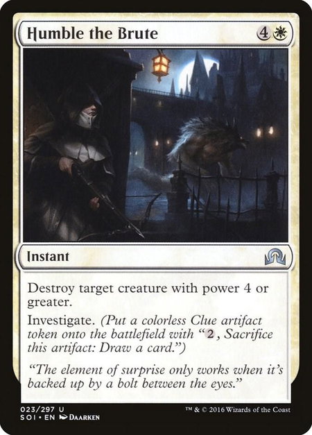 Humble the Brute trading card from Shadows over Innistrad Humble the Brute - Shadows over Innistrad Magic: The Gathering trading card