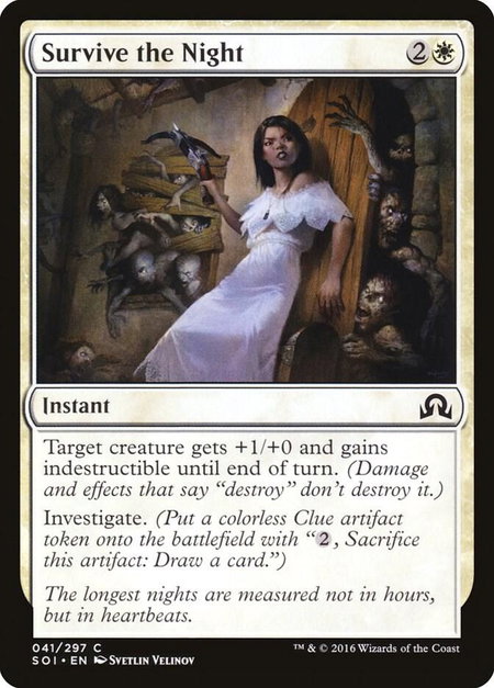 Survive the Night trading card from Shadows over Innistrad Survive the Night - Shadows over Innistrad Magic: The Gathering trading card