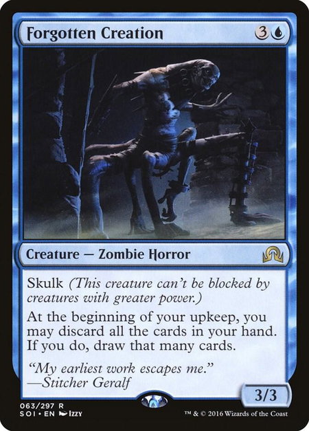 Forgotten Creation trading card from Shadows over Innistrad Forgotten Creation - Shadows over Innistrad Magic: The Gathering trading card