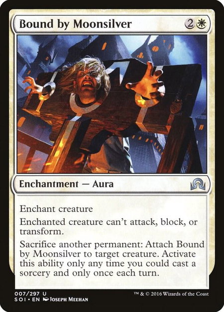 Bound by Moonsilver trading card from Shadows over Innistrad Bound by Moonsilver - Shadows over Innistrad Magic: The Gathering trading card