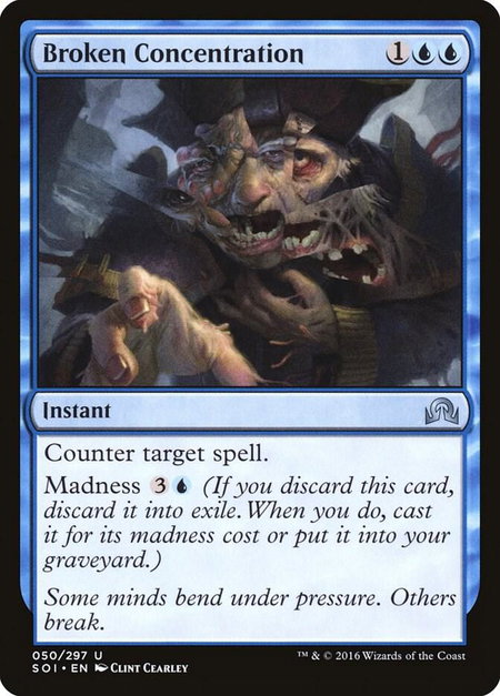 Broken Concentration trading card from Shadows over Innistrad Broken Concentration - Shadows over Innistrad Magic: The Gathering trading card