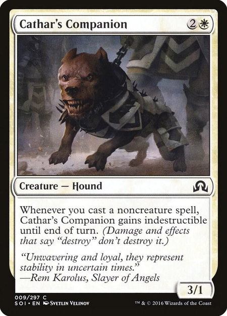 Cathar's Companion trading card from Shadows over Innistrad Cathar's Companion - Shadows over Innistrad Magic: The Gathering trading card