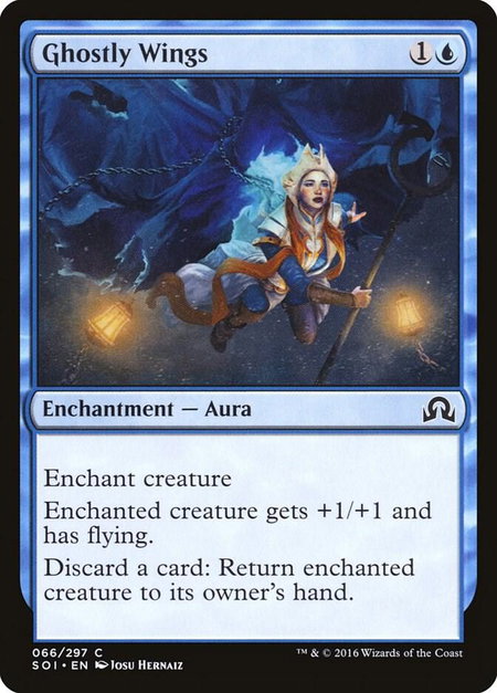 Ghostly Wings trading card from Shadows over Innistrad Ghostly Wings - Shadows over Innistrad Magic: The Gathering trading card
