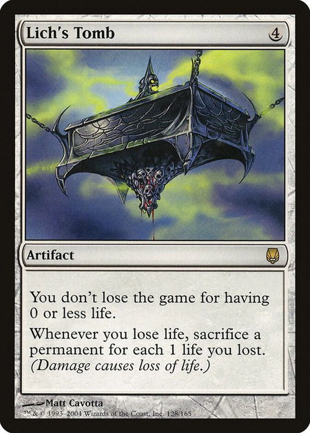 Lich's Tomb trading card from Darksteel Lich's Tomb - Darksteel Magic: The Gathering trading card