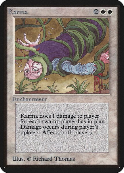 Karma trading card from Alpha Edition Karma - Alpha Edition Magic: The Gathering trading card