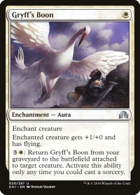 Gryff's Boon - Shadows over Innistrad (SOI) #20 - Uncommon Magic: The Gathering Trading Card