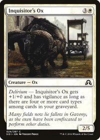 Inquisitor's Ox - Shadows over Innistrad (SOI) #24 - Common Magic: The Gathering Trading Card