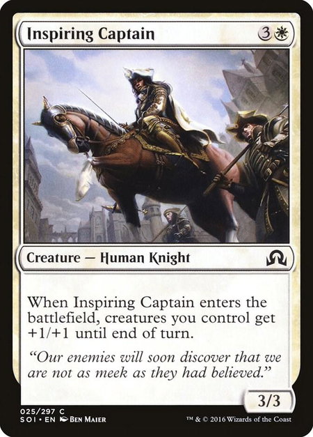 Inspiring Captain trading card from Shadows over Innistrad Inspiring Captain - Shadows over Innistrad Magic: The Gathering trading card