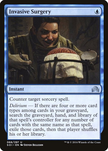 Invasive Surgery trading card from Shadows over Innistrad Invasive Surgery - Shadows over Innistrad Magic: The Gathering trading card