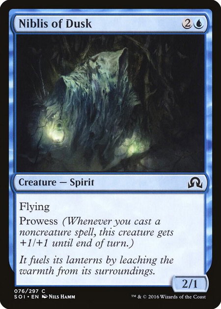 Niblis of Dusk trading card from Shadows over Innistrad Niblis of Dusk - Shadows over Innistrad Magic: The Gathering trading card