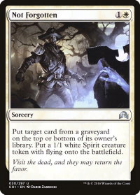 Not Forgotten - Shadows over Innistrad (SOI) #30 - Uncommon Magic: The Gathering Trading Card