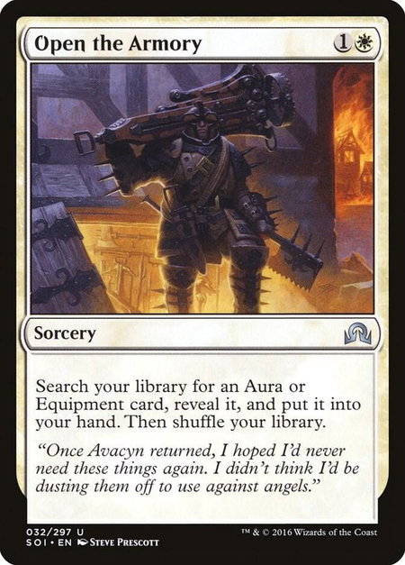 Open the Armory trading card from Shadows over Innistrad Open the Armory - Shadows over Innistrad Magic: The Gathering trading card