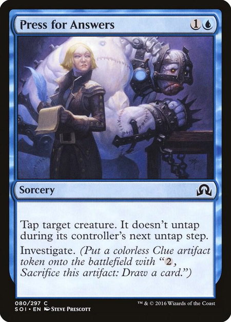 Press for Answers trading card from Shadows over Innistrad Press for Answers - Shadows over Innistrad Magic: The Gathering trading card