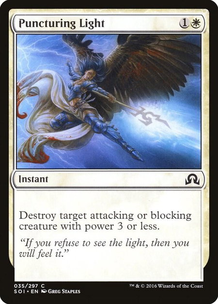 Puncturing Light trading card from Shadows over Innistrad Puncturing Light - Shadows over Innistrad Magic: The Gathering trading card
